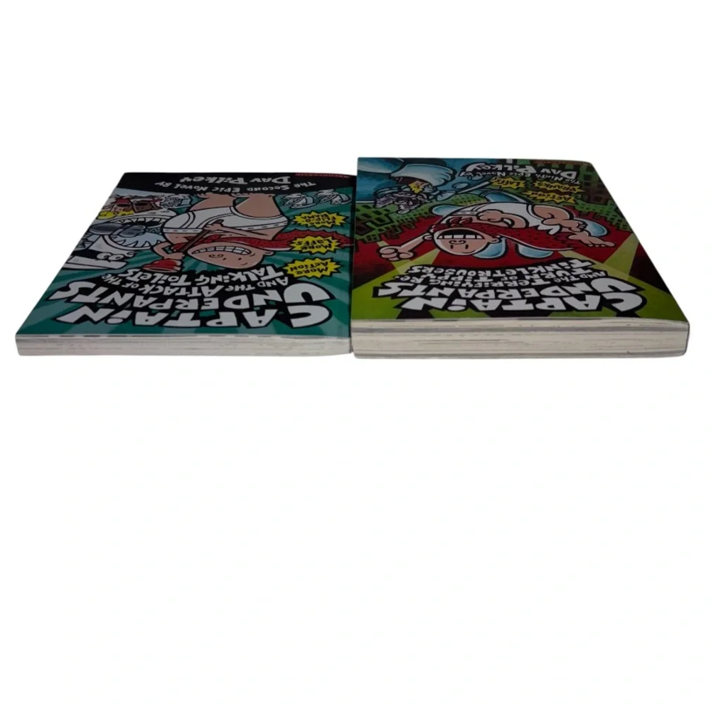Captain Underpants by Dav Pilkey 2 Paperback Books Scholastic Reading Book #2 #9